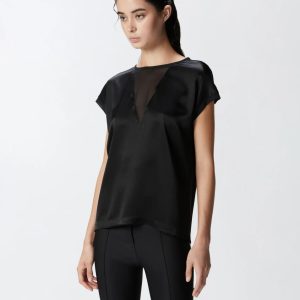 blusa satin e georgette pinko a.i.24.25. mod. orange