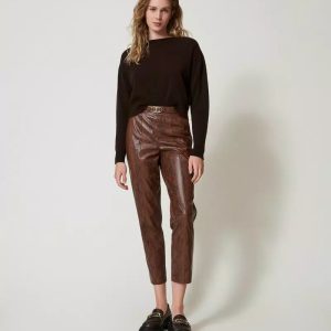 pantalone effetto pelle lizard twin set ai 24.25. art.242tt2234