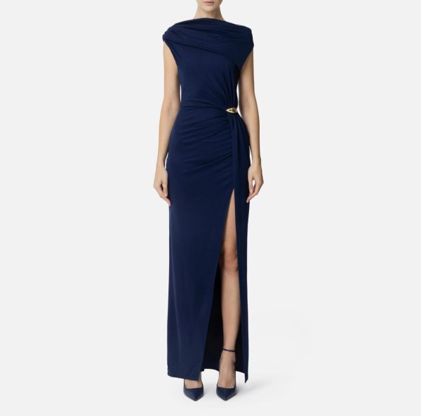 Abito Red Carpet asimmetrico in jersey abr0551e2 elisebetta frachi pe25