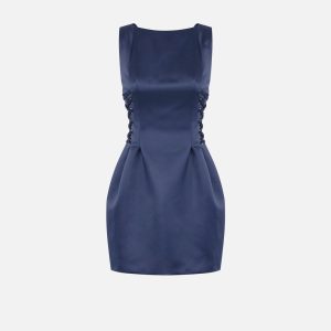 Abito smanicato in duchesse con scollo a barca ab77251e2 elisebetta frachi pe25