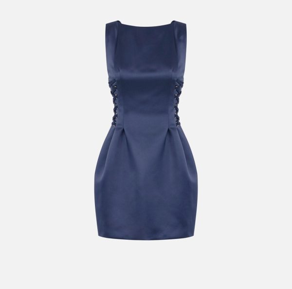 Abito smanicato in duchesse con scollo a barca ab77251e2 elisebetta frachi pe25
