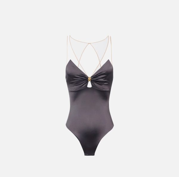 Body in lycra con spalline in tulle bo03051e2 elisebetta frachi pe25
