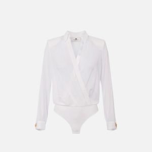 Camicia body in georgette con gemelli cb00751e2 elisebetta frachi pe25