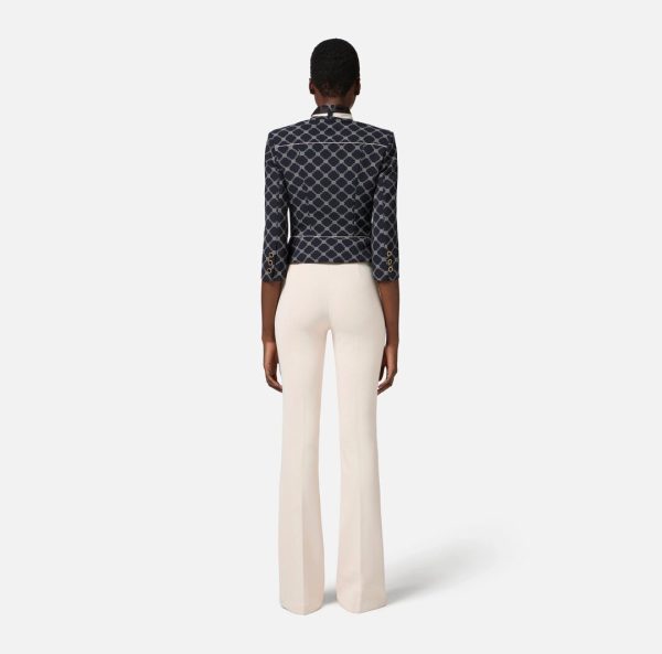 Giacca stretch stampato con foulard removibile gis5151e2 elisebetta frachi pe25