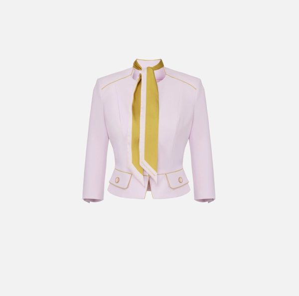 Giacca in crêpe con foulard bicolore git5151e2 elisebetta frachi pe25