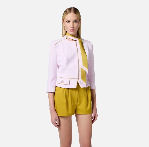 Giacca in crêpe con foulard bicolore git5151e2 elisebetta frachi pe25
