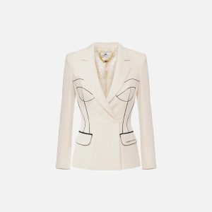 Giacca in crêpe con piping a contrasto gi12951e2 elisebetta frachi pe25