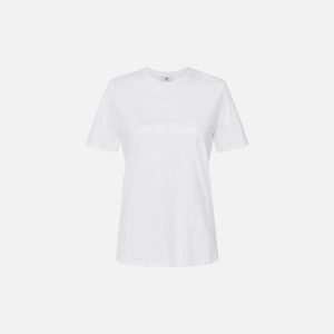 T-shirt in jersey con logo ricamato e strass ma00251e2 elisebetta frachi pe25