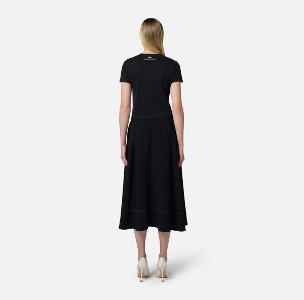 T-shirt in jersey con collana a fiocco ma00651e2 elisebetta frachi pe25