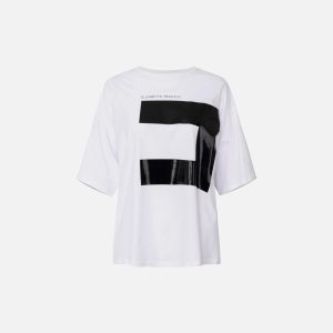 T-shirt in jersey con macro logo ma02651e2 elisebetta frachi pe25