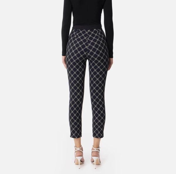 Pantaloni in crêpe con stampa a losanghe pas7151e2 elisebetta frachi pe25