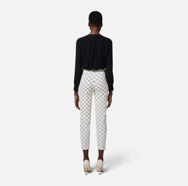 Pantaloni in crêpe con stampa a losanghe pas7151e2 elisebetta frachi pe25