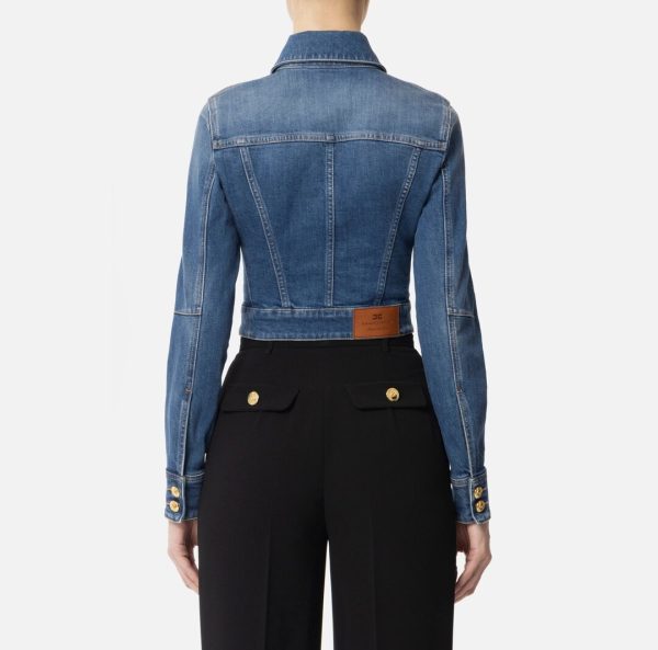 Pantaloni in crêpe fluido con bottoni dorati pa06451e2 elisebetta frachi pe25