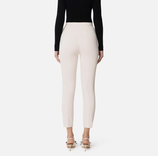 Pantaloni slim in crêpe con placca logo pa07751e2 elisebetta frachi pe25