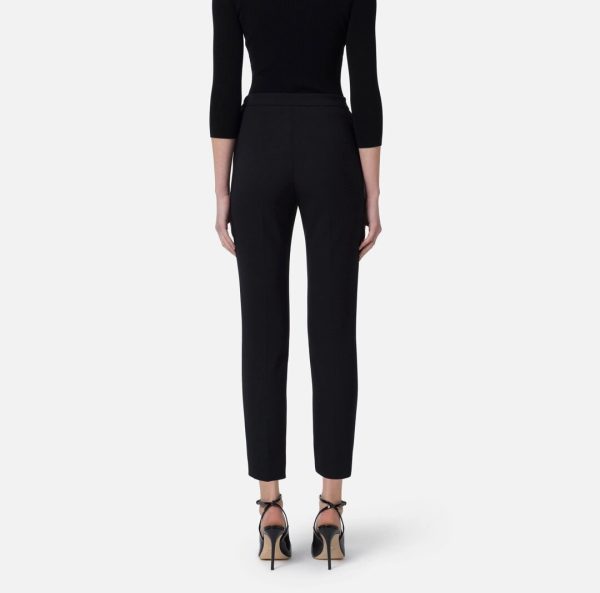 Pantaloni slim in crêpe con placca logo pa07751e2 elisebetta frachi pe25