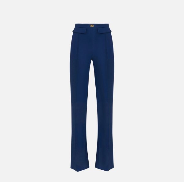 Pantaloni in crêpe con placca logo pa07851e2 elisebetta frachi pe25