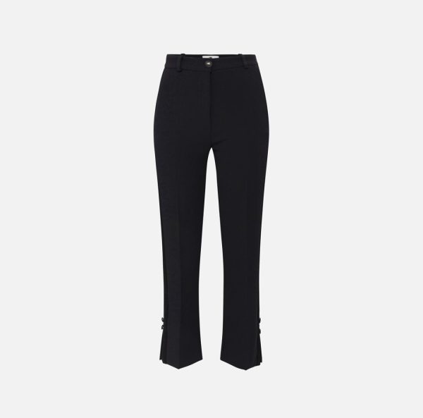 Pantaloni smoking in crêpe con bande in raso pa08651e2 elisebetta frachi pe25