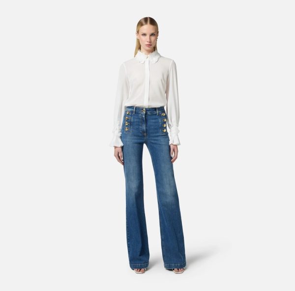 Jeans a zampa con bottoniera pj83d51e2 elisebetta frachi pe25