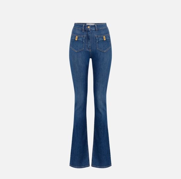Jeans con taschini e dettagli a fiocco pj88n51e2 elisebetta frachi pe25