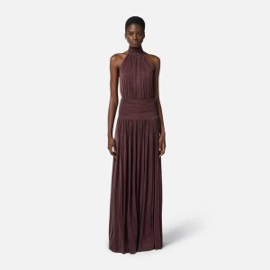 Abito Red Carpet in jersey scollo sulla schiena abr2751e2 elisebetta frachi pe25