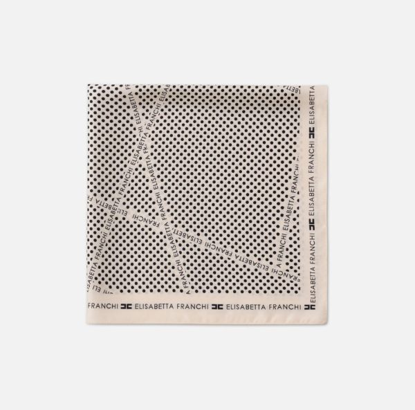 Foulard in twill di seta stampa pois e nastri fo06f52e2 elisebetta frachi pe25