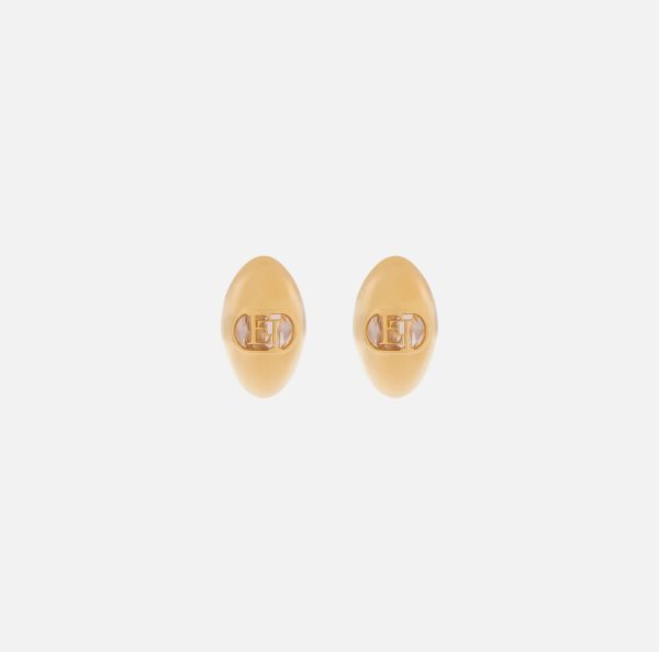 Orecchini ovali in ottone con dettaglio logo or46m52e2 elisebetta frachi pe25