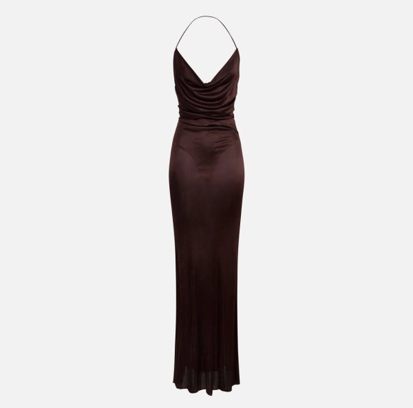 Abito Red Carpet in jersey con schiena nuda abr0652e2 elisebetta frachi pe25