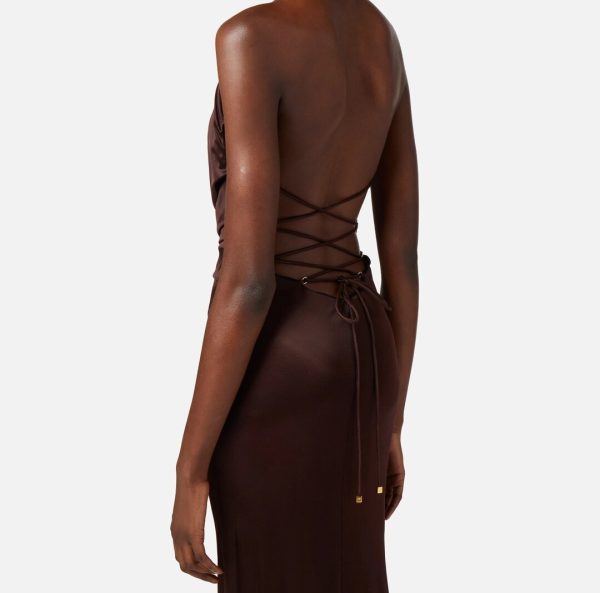 Abito Red Carpet in jersey con schiena nuda abr0652e2 elisebetta frachi pe25