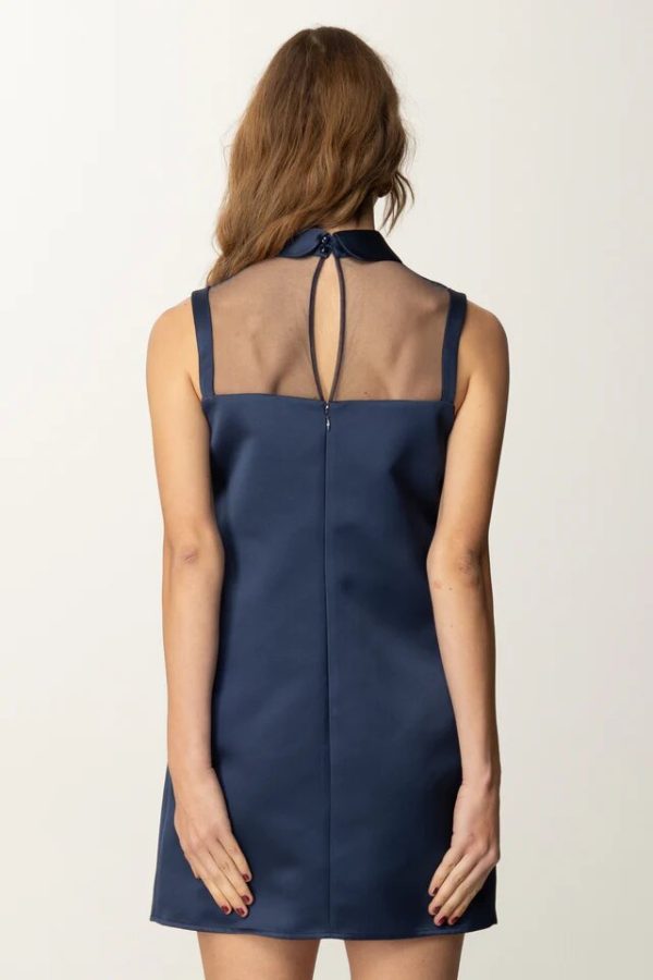 Mini Abito in Duchessa con Ricamo in Tulle e Stras elisebetta frachi pe25