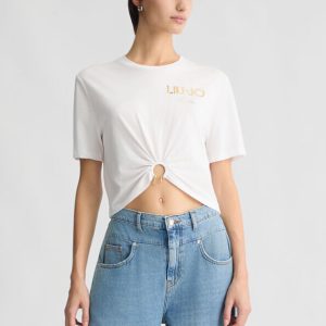T- shirt in cotone con logo liu jo pe 25 art. wa5139