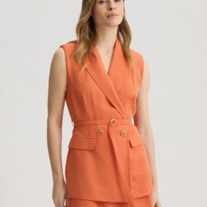 Gilet in misto lino liu jo pe 25 art. wa5133