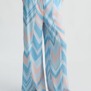 Pantalone a palazzo in twill stampato liu jo pe 25 art. ca5353