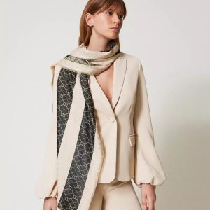 Stola jacquard con oval t all over twin set pe25 art. 251ta4210