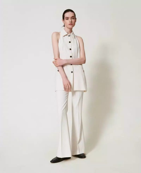 Pantalone flare in crèpe fluido twin set pe25 art. 251tp2105
