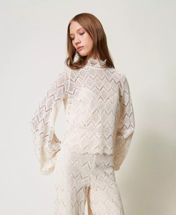 Blusa in pizzo macramè twin set pe25 art. 251tp2404