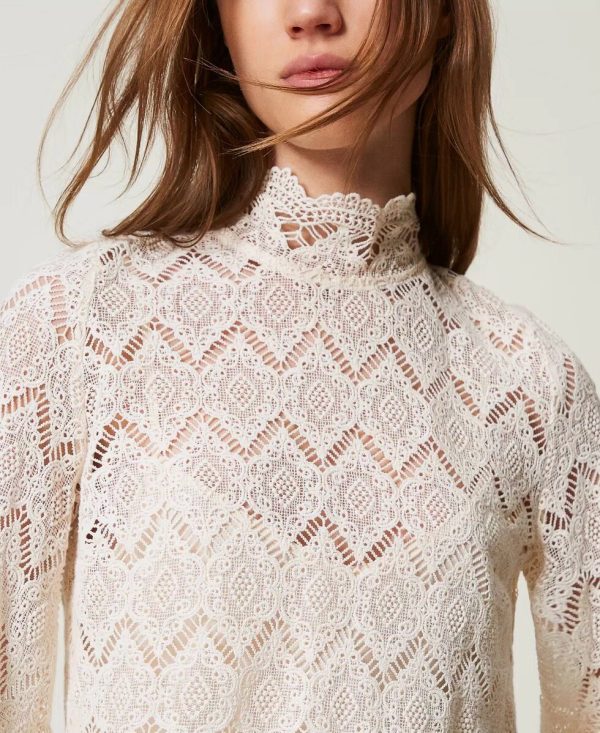 Blusa in pizzo macramè twin set pe25 art. 251tp2404