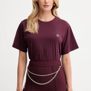 t-Shirt M/c Con Placchetta Logo Strass Twin Set t-Shirt 252TP2057AI25.26.