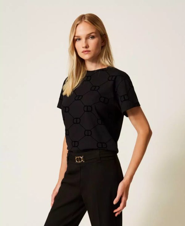 t-Shirt M/c Stampa Flock All Over Twin Set t-Shirt Donna 252TP2055AI25.26.