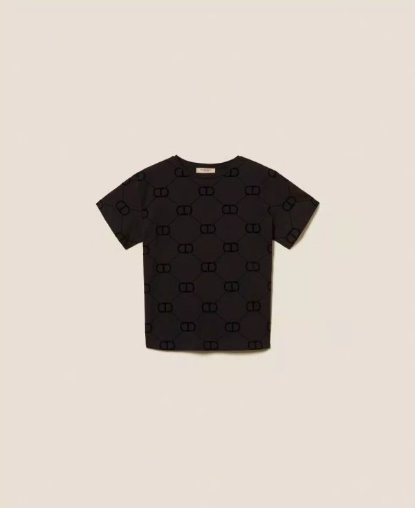 t-Shirt M/c Stampa Flock All Over Twin Set t-Shirt Donna 252TP2055AI25.26.
