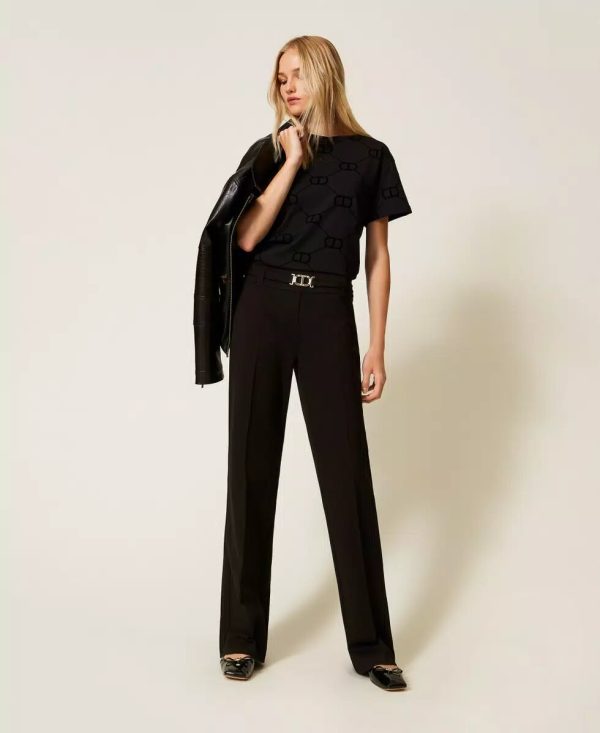 Pantalone Flare C/cintura Twin Set Pantaloni Donna 252TP2602AI25.26.