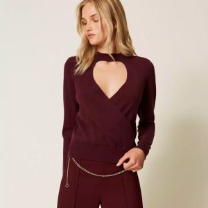 Maglia Incrociata Viscosa Stretch Twin Set Maglie Donna 252TP3060AI25.26.