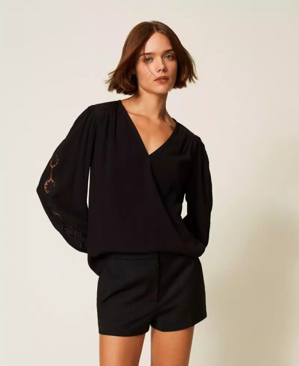 Blusa M/l Con Ricamo Twin Set Bluse Donna 252TP2151 AI25.26.
