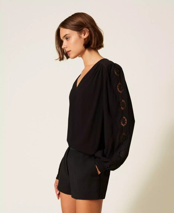 Blusa M/l Con Ricamo Twin Set Bluse Donna 252TP2151 AI25.26.