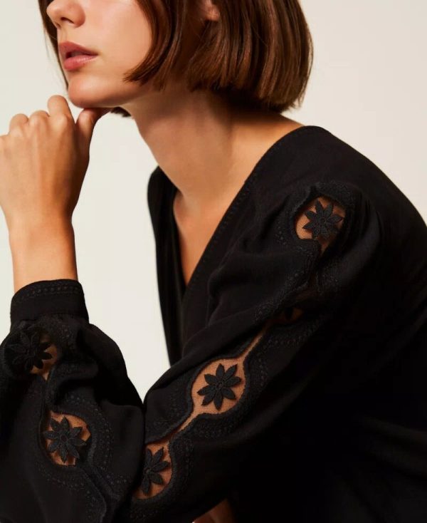 Blusa M/l Con Ricamo Twin Set Bluse Donna 252TP2151 AI25.26.