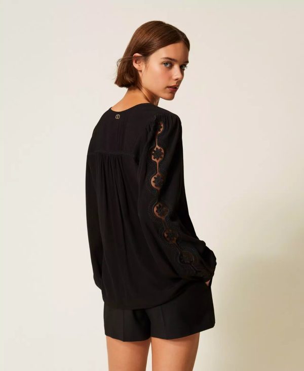 Blusa M/l Con Ricamo Twin Set Bluse Donna 252TP2151 AI25.26.