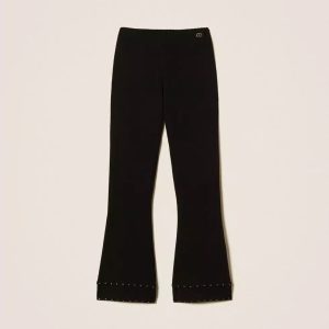 Pantalone Lungo C/applicazioni Hot Fix Twin Set Pantaloni Donna 252TP3273AI25.2