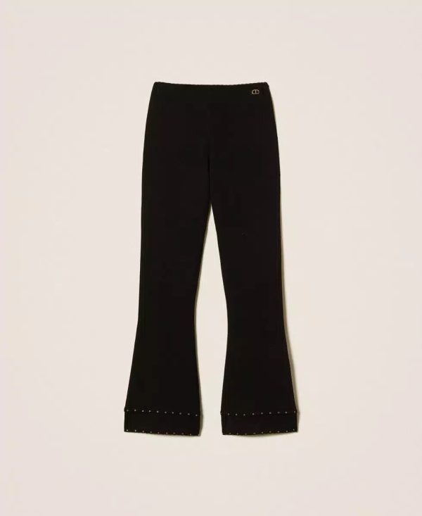 Pantalone Lungo C/applicazioni Hot Fix Twin Set Pantaloni Donna 252TP3273AI25.2