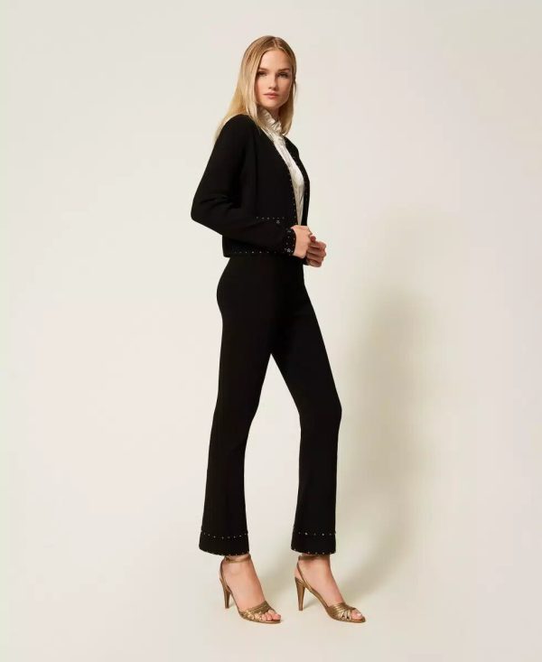 Pantalone Lungo C/applicazioni Hot Fix Twin Set Pantaloni Donna 252TP3273AI25.2