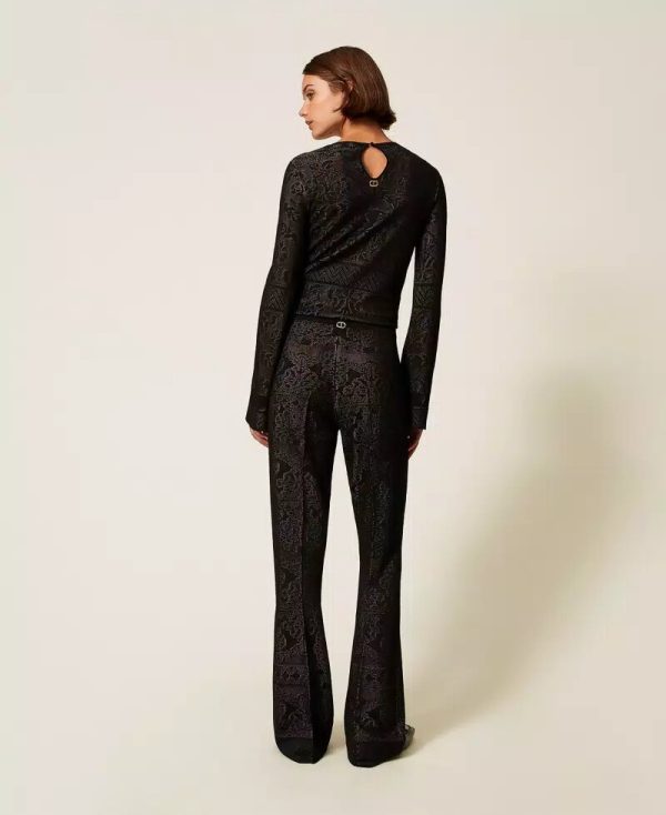 Pantalone In Maglia Traforato Double Twin Set Pantaloni 252TP3383AI25.26.