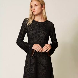 Mini Abito In Maglia Traforato Double Twin Set Abiti Donna 252TP3380AI25.26.
